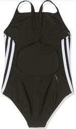 Adidas Girls Fit 3 Three Stripe Kids/Junior Swimsuit Swimming Costume Suit BNWT