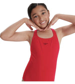 Speedo ECO Endurance+ Medalist Girls Junior Swimsuit Swimming Costume Red BNWT