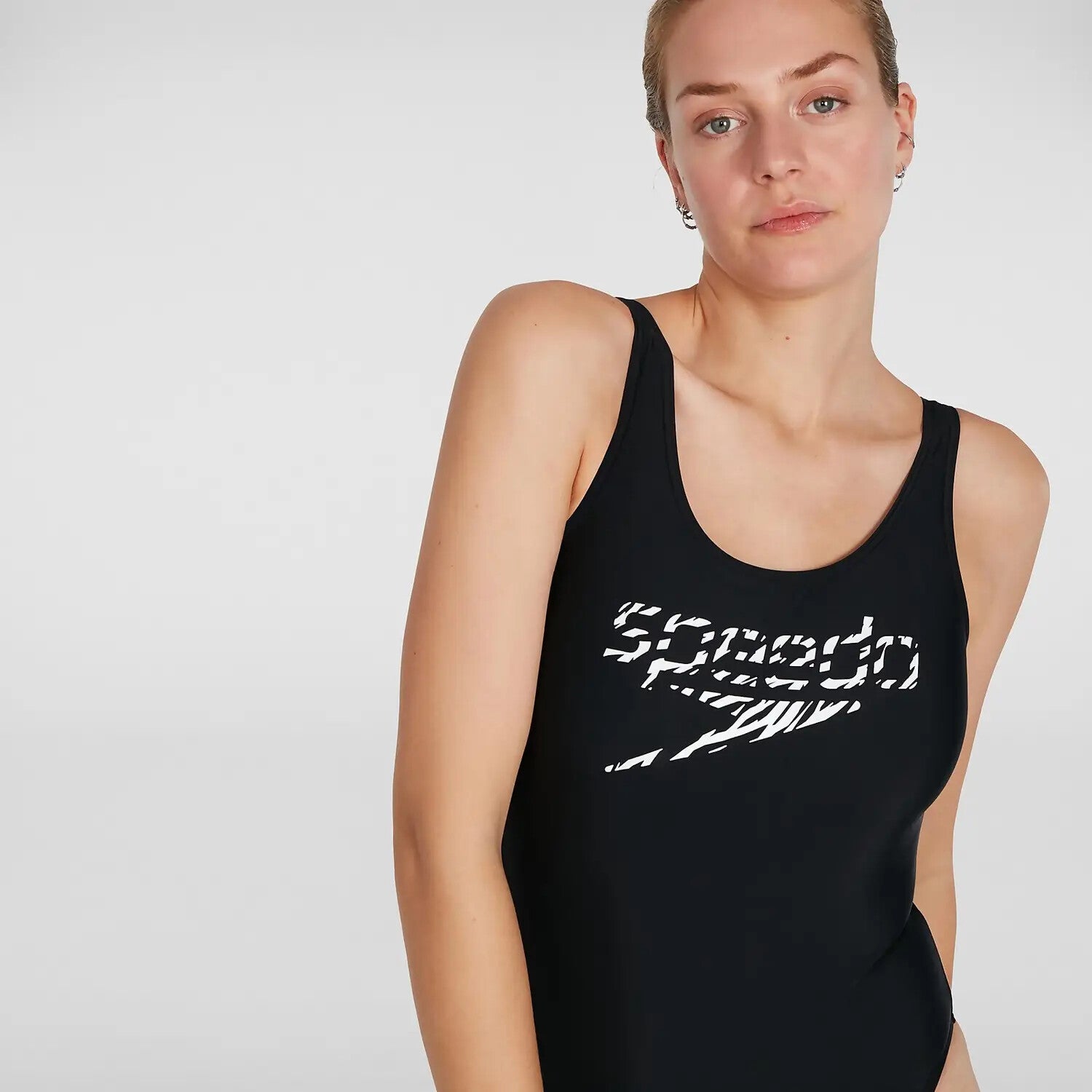 Speedo Women's Logo Deep U-Back High Leg Swimsuit Swimming Costume BNWT