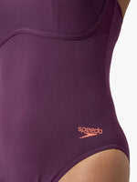 Speedo Women's Racer Zip Swimsuit with Swim Bra Swimming Costume BNWT