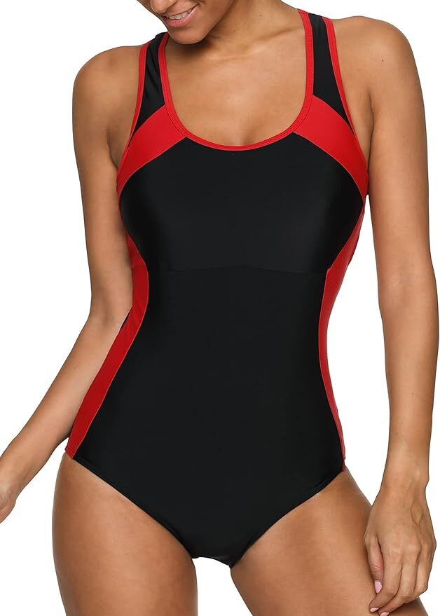 CharmLeaks Women's Padded Colour Block Racerback Swimsuit Swimming Costume BNWT