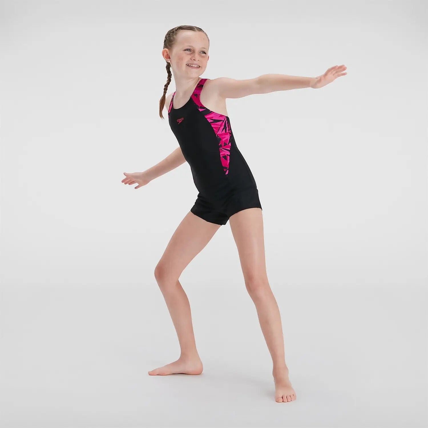 Speedo Hyperboom Splice Legsuit Girl's Swimsuit Swimming Costume Child Kids BNWT