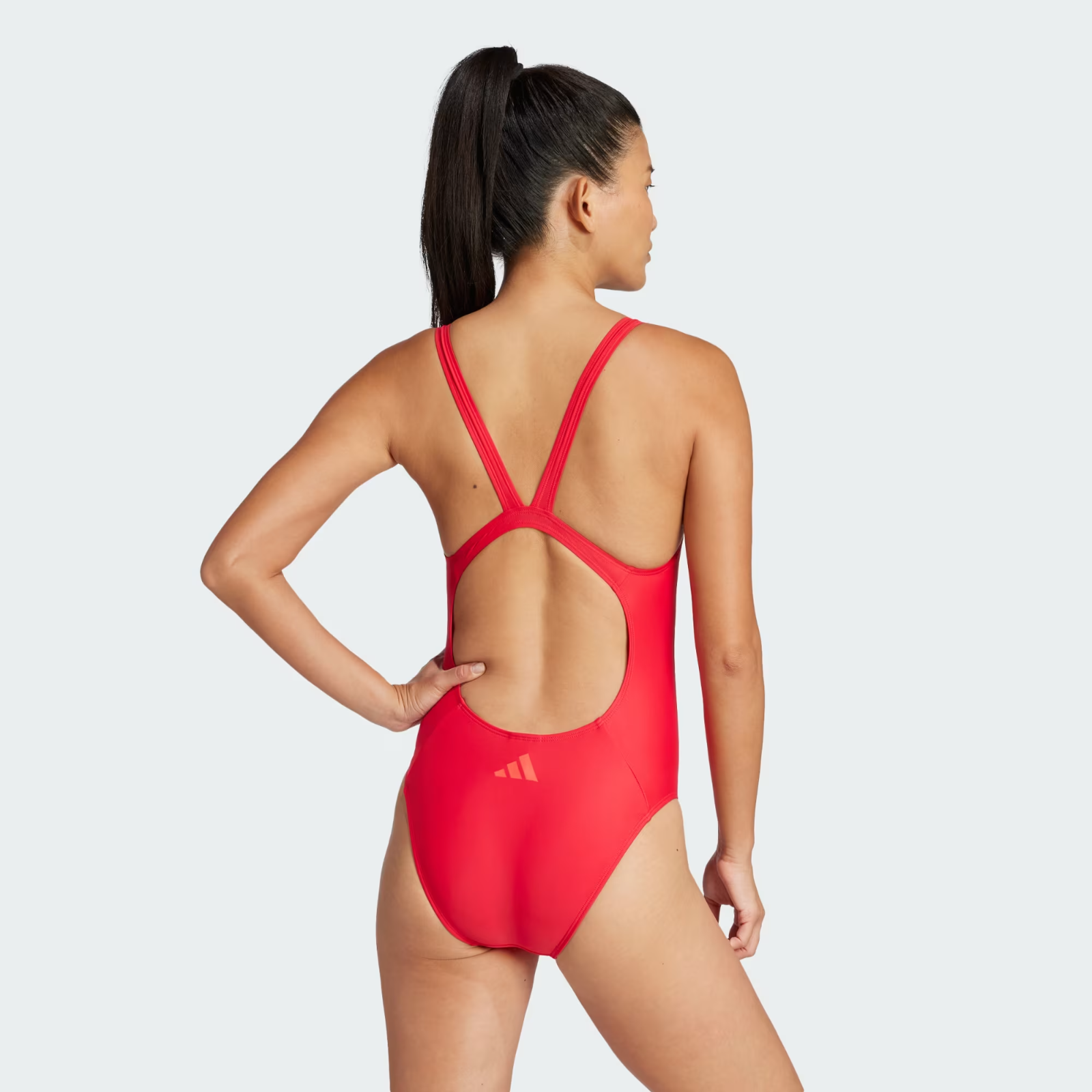 Adidas Women's 3-Stripes V Back One Piece Swimsuit Swimming Costume JG5817 BNWT