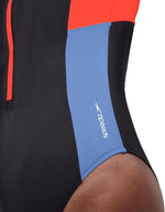 Speedo Women's Colourblock Long Sleeve Zip Swimsuit Swimming Costume BNWT