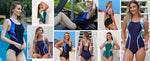 Attraco Women's Padded Colour Block Racerback Swimsuit Swimming Costume BNWT