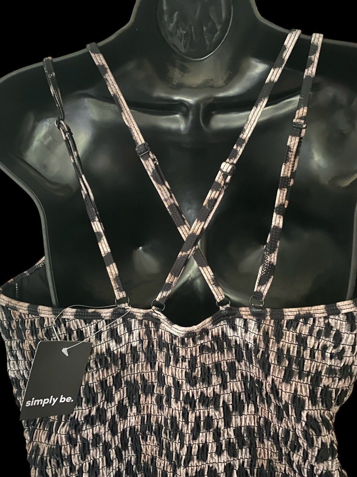 Simply Be Women's Animal Print Plus Size Swimsuit Swimming Costume One Piece