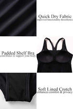 CharmLeaks Women's Padded Colour Block Racerback Swimsuit Swimming Costume BNWT