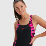 Speedo Women's Hyperboom Splice Muscleback Swimsuit Swimming Costume Black BNWT