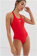 Speedo Women's Eco Endurance+ Medalist Swimsuit Swimming Costume Red 2025 BNWT