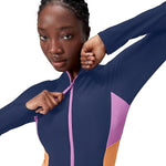 Speedo Women's Colourblock Long Sleeve Zip Swimsuit Swimming Costume BNWT