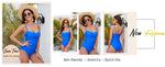 Derssity Women's Ruched Tummy Control Bandeau Twist Swimsuit Swimming Costume