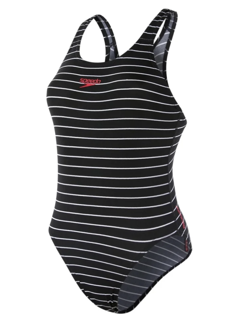 Speedo Women's Endurance+ Placement Medalist Stripe Swimsuit Swimming Costume