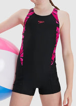 Speedo Hyperboom Splice Legsuit Girl's Swimsuit Swimming Costume Child Kids BNWT