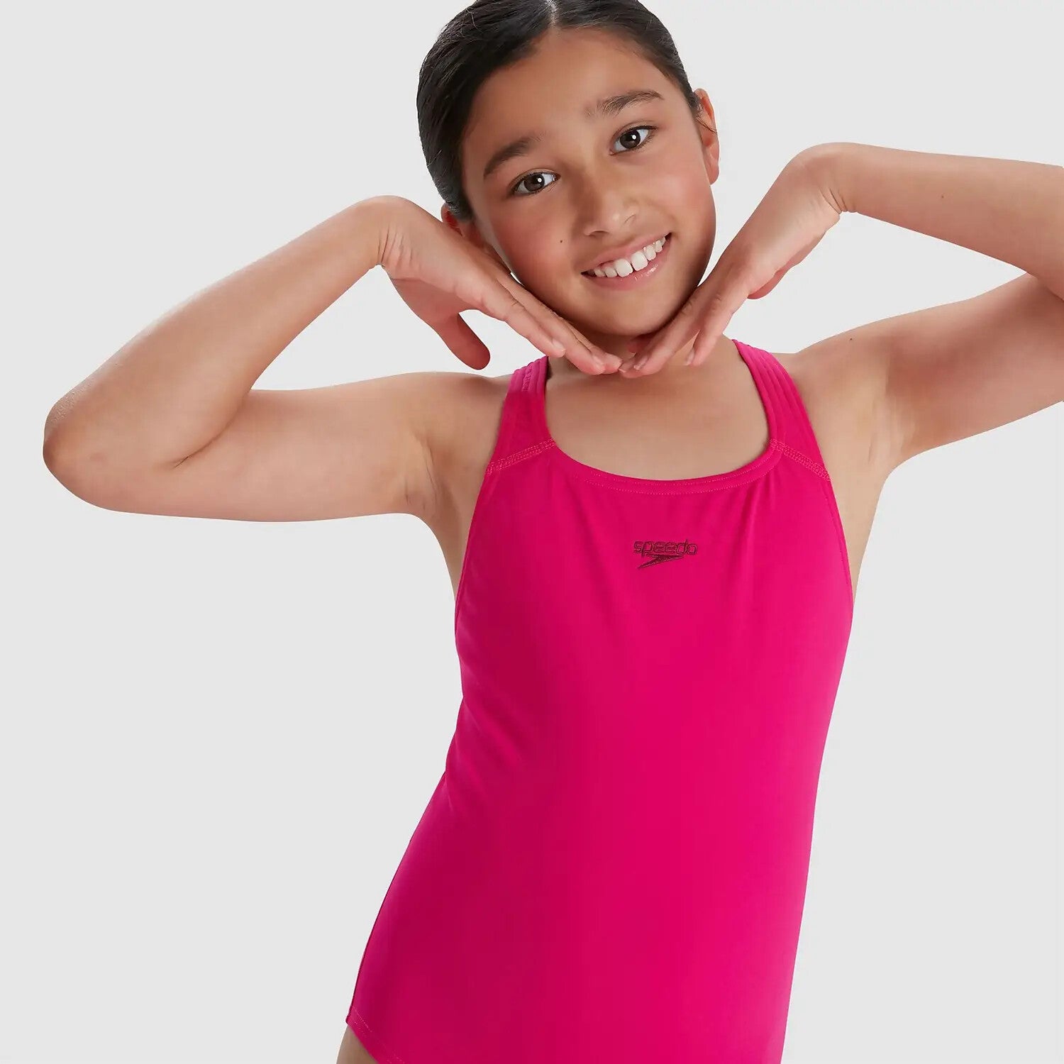 Speedo ECO Endurance+ Medalist Girls Swimsuit Swimming Costume 2025 Pink BNWT