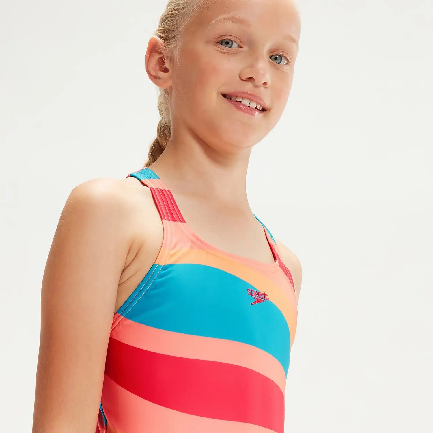 Speedo Printed Allover Medalist Girls Junior Swimsuit Swimming Costume BNWT