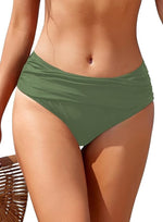 Shekini Women's Ruched Bikini Bottom Swimsuit Swimming Costume Medium Waist BNWT