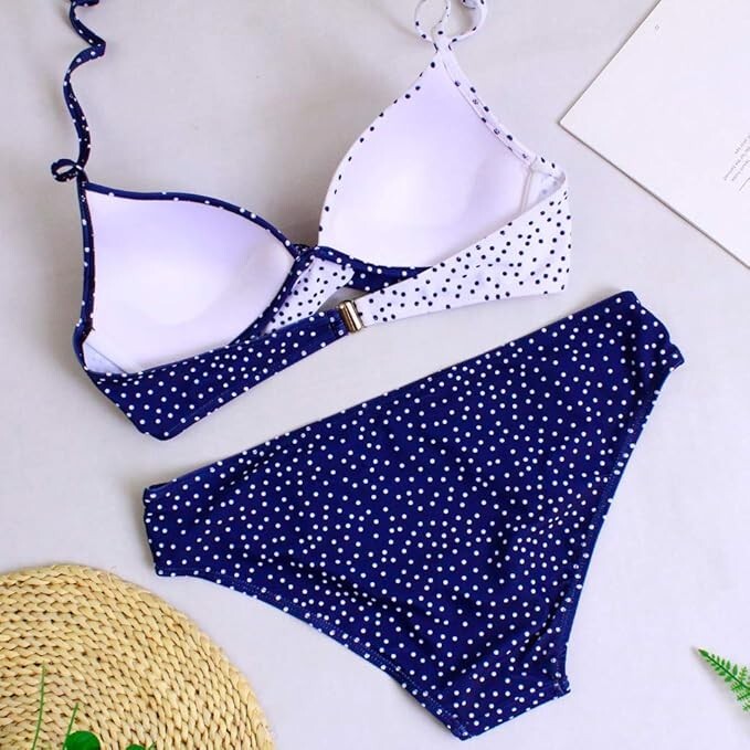 CheChury Women's Halter Twist High Waist Bikini Swimsuit Swimming Costume BNWT
