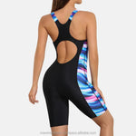 Attraco Women's Boyleg Legsuit Racerback Swimsuit Swimming Costume Kneeskin BNWT