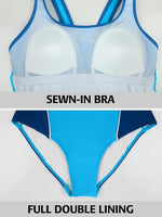 Attraco Women's Padded Colour Block Racerback Swimsuit Swimming Costume BNWT