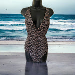 Simply Be Women's Animal Print Plus Size Swimsuit Swimming Costume One Piece