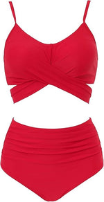 Chechury Women's Tummy Control Wrap Bikini Set Swimsuit Swimming Costume BNWT