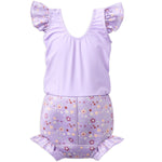 Splash About Happy Nappy Costume Reusable Neoprene Frills Lilac Spring BNWOT