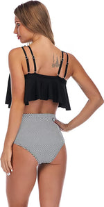 RXRXCOCO Women's Padded Tankini High Waist Swimsuit Swimming Costume BNWT