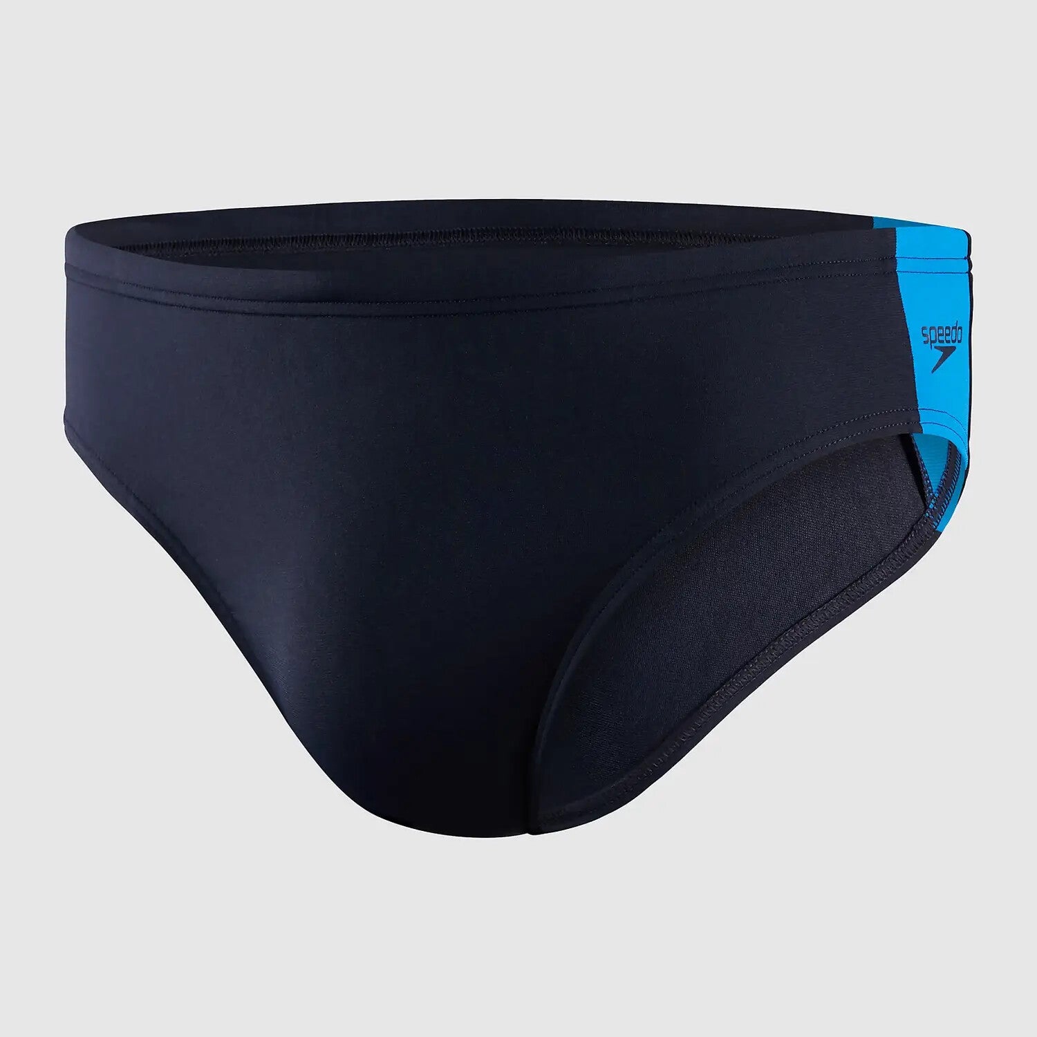 Speedo Men's Boom Logo Splice 7cm Brief Swimming Costume Swimsuit Navy BNWT