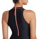 Zoggs Women's Cable Zipped High Neck Swimsuit Swimming Costume BNWT