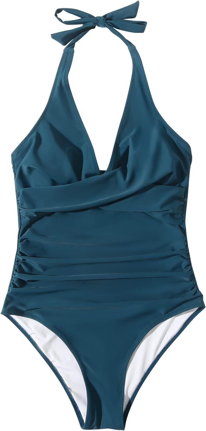 RXRXCOCO Women's Halter High Waist Tummy Control Swimsuit Swimming Costume BNWT