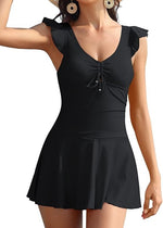 Shekini Women's Retro Ruched Swim Dress Swimsuit Swimming Costume Shorts BNWT