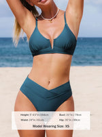 Cupshe Women's High Waist Cheeky V-Wire Bikini Swimsuit Swimming Costume BNWT