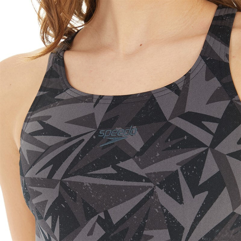 Speedo Women's Hyperboom Allover Medalist Swimsuit Swimming Costume BNWT