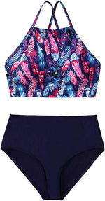 CharmLeaks Women's Padded High Neck Bikini Swimsuit Swimming Costume BNWT
