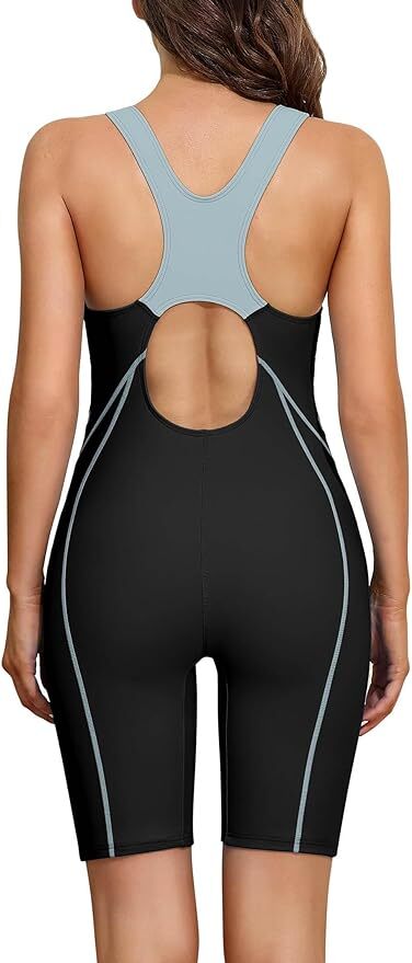 Attraco Women's Boyleg Legsuit Racerback Swimsuit Swimming Costume Kneeskin BNWT