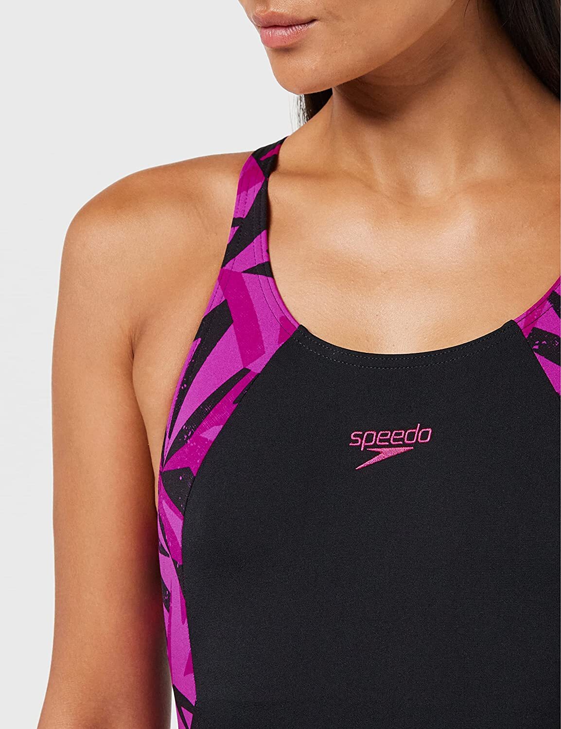 Speedo Women's Hyperboom Splice Legsuit Swimming Costume Swimsuit Pink BNWT