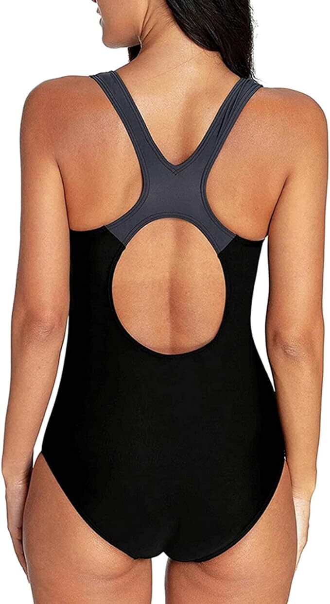 CharmLeaks Women's Padded Colour Block Racerback Swimsuit Swimming Costume BNWT