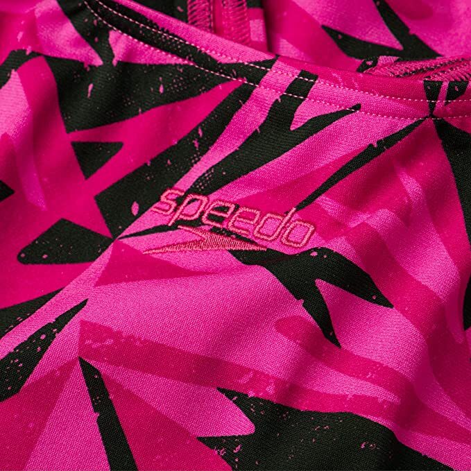 Speedo Women's Hyperboom Allover Medalist Swimsuit Swimming Costume Pink BNWT