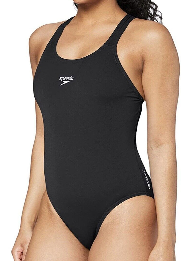Speedo Women's Endurance+ Medalist Swimsuit Swimming Costume Black BNWT