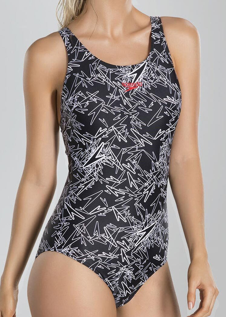 Speedo Women's Boom Allover Muscleback Swimsuit Swimming Costume BNWT