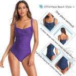Joweechy Women's Twist Ruched Tummy Control Swimsuit Swimming Costume Swimwear