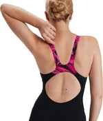 Speedo Women's Hyperboom Splice Legsuit Swimming Costume Swimsuit Pink BNWT