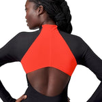 Speedo Women's Colourblock Long Sleeve Zip Swimsuit Swimming Costume BNWT