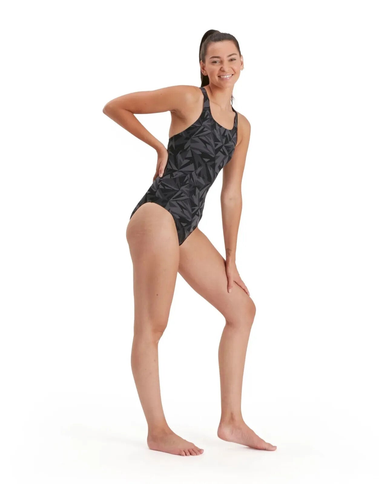 Speedo Women's Hyperboom Allover Medalist Swimsuit Swimming Costume BNWT