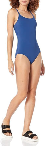Amazon Essentials Women's Thin Strap Swimsuit Swimming Costume Navy BNWT