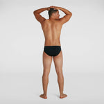 Speedo Men's Boom Logo Splice 7cm Brief Swimming Costume Swimsuit Black BNWT