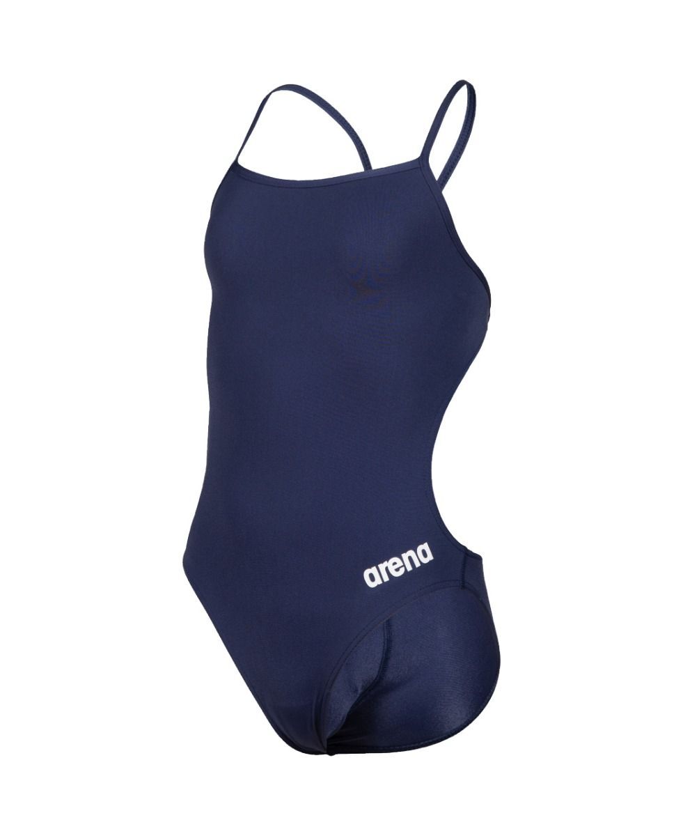 Arena Girl's Team Swimsuit Challenge Solid Swimming Costume Navy BNWT