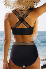DOULAFASS Women's Racerback Bikini Set Swimsuit Swimming Costume Mesh BNWT