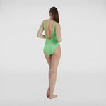Speedo Women's Logo Deep U-Back High Leg Swimsuit Swimming Costume BNWT