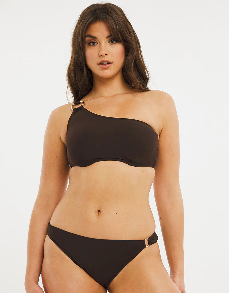 Figleaves Women's Serengeti One Shoulder Padded Bikini Top Underwired Swimsuit